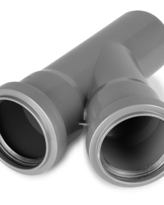 T-piece 50x50x50 45deg PVC 2 x socket end / 1 x flange